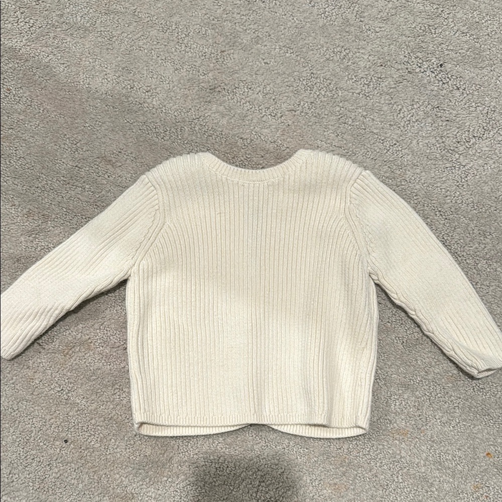 Zara Cream Ribbed Knit Sweater